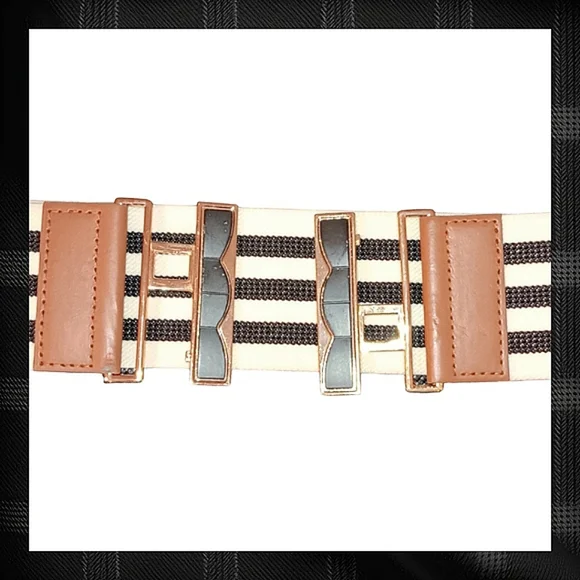 Charlotte Russe Black & White Wide Elastic Best Size Lg - Picture 6 of 6